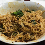 中国四川料理 天府仙臺 - 2020年2月。汁なし坦々麺混ぜ混ぜの図。