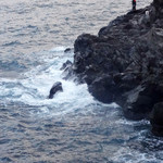 ペッシェ・グロッソ - テラスの前の岩場は磯釣りの名所！