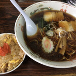 枡はん - 濃口ラーメンと半チャーハンセット　800円