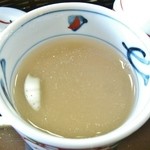 座敷そば たかあぜ - 「そば湯」ピンク色してます１００％そば粉です