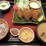 Ootoya - カキフライ定食 豚汁変更 トロロ追加 1470円