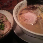 一心 - 味噌とんこつラーメン＆チャーシュー丼セット１１００円