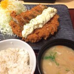 かつ時 - わらじタルタルチキンかつ定食（麦ご飯、豚汁変更）