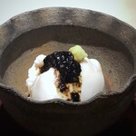 菊鮨 - ＊白子様は大きめにカットされ、ぷっくり＆クリーミーで美味しい。 下にシャリがしかれ「リゾット」のように混ぜて頂きますが、半分はそのままで残りをリゾットで。シアワセ。