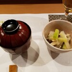 Sengyo To Unagi Seiryuu Mangetsu Noge - ウルイと湯葉の煮浸し