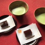 京都大原三千院 - お抹茶と餡子の和菓子500円^ ^すてきな庭園を見ながらほっこりお茶会^_^