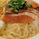 麺屋 六感堂 - 鮭の粕汁らーめん＋炙りサーモン