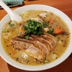 麺屋 六感堂 - 鮭の粕汁らーめん＋炙りサーモン