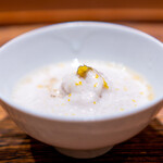 肉割烹 上 - 茶碗蒸し 焼き白子 白子と蕪のすり流し