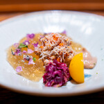 肉割烹 上 - 香箱蟹 牛コンソメジュレ 栗のソース