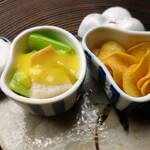 懐石料理 桝田 - ぬた和えとくわい煎餅