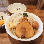 Kaminari - 雷 千葉駅前店
                        濃厚 雷そば ミニ（150g）
                        ＋生卵（那須御養卵）、半熟味玉、玉ネギ