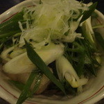 一福 - 京都九条葱おろし蕎麦に薬味の刻み葱