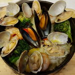 Stone oven grilled Seafood paella