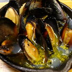 Mussels steamed in white wine