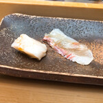 すし匠 - ひらめとほたての刺身