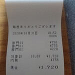 CAM ON - レシート、ストレートティーが200円引きの220円になってます