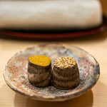 日本橋蛎殻町 すぎた - 2020.2 海老芋のきぬかつぎ（からすみパウダー、白胡麻）