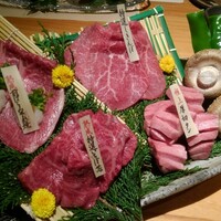 和牛懐石 但馬屋 梅田 - ○前ばらのみぞれ焼き ○厚切りたん ○希少肉厚切り ○しきんぼの焼きしゃぶ ○季節の焼き野菜二種