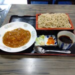 高砂庵 - 【2020.2.5(水)】本日のランチ(もりそば＋キーマーカレー)750円