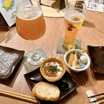 恵比寿天ぷら串 山本家 - トマトとキノコ　アヒージョ