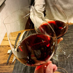 124899512 - 赤ワインで乾杯〜( ´∀` )/▽☆▽ヽ(′ ∀｀)
