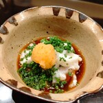 鮨 おおが - 河豚の身と皮の白子合え とうとうみ