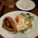 ginzaraion - 牛カルビのカツレツ＆チキンのタルタル南蛮のランチ（\980）