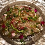 横浜馬車道 旬の肉料理イタリアン オステリア・アウストロ - 2020.1.  千倉直送 船上締めクロダイのカルパッチョ