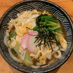 おぎ野 - 卵とじうどん。赤つゆで