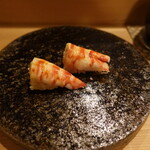 すし処 睦月 - 車海老：わさびと一緒に味噌も