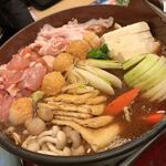 Chanko Daigorou - ちゃんこ鍋（味噌味・着火前）　肉はもちろん鶏