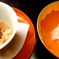 赤坂 菊乃井 - 事前にお祝い事を告げると赤飯と紅白なますが付く