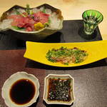 澤いち - スッポン肝のごま油風味と刺身