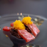 プレゼンテ スギ - 2020.1 杉寿司（ガルムと昆布でガストロバックした大間本鮪中トロ 佐倉の米と古代米のインサラータ・ディ・リゾ 黒トリュフ 卵黄カラスミ）