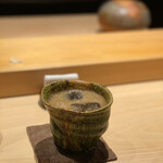 こま田 - 梅酒ソーダ割り　梅酒は庭のうぐいす