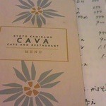  カフェ＆レストランCAVA - メニュー表紙