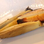 あざみ野うかい亭 - アレルゲン対応でパスタの代わりに出して頂いた焼きタケノコ