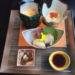 柿安 - お造り 茶碗蒸し 小鉢料理