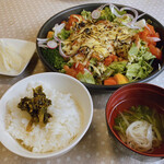 喜良久 - ランチ　温野菜と国産鶏もも肉のステーキ