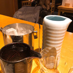 石臼挽き手打 蕎楽亭 - 麦焼酎一合と水割りセット