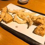 石臼挽き手打 蕎楽亭 - 季節の天ぷら(かぼちゃ･白魚･はす･そら豆)