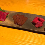 石臼挽き手打 蕎楽亭 - 会津の馬刺し(盛り合せ)　1,780円