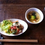 カリー河 - ランチセットのサラダとスープ