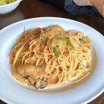 パリャーソ - ランチ：山田産カキと野菜のトマトクリームスパゲッティ