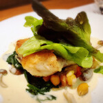 Largo - メバルのムニエル　キノコクリームソース