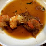 博多のおでん - ばくだんキツネの当たりの海老の残り(笑)