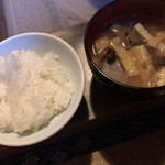 鶴の湯別館 山の宿 - ご飯となら茸の味噌汁