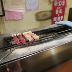やきとり山平 - 焼き場です
