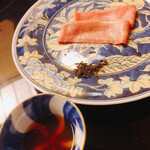 にくの匠 三芳 - 神戸牛タンモトの薄切り　ポン酢